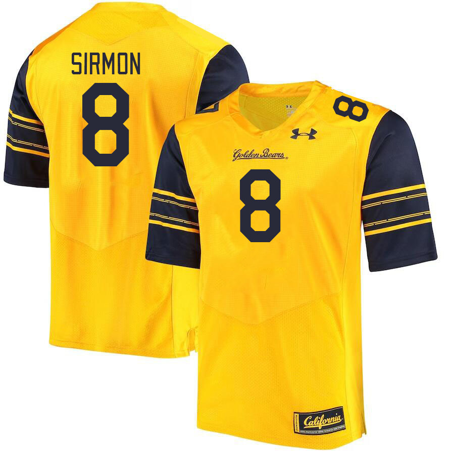 Men #8 Jackson Sirmon California Golden Bears College Football Jerseys Stitched Sale-Gold
